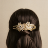 Exquisite Filigree Floral Hair Barrette – Shimmering Metallic Petal Clip.