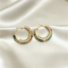 Prismatic Crystal-Encrusted Hoops – Multi-Colored Boutique Statement Earrings
