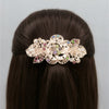 Premium Floral Pony Holder | Elastic Filigree Hair Tie with Crystals.