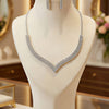 Elegant Multi-Row Crystal Choker Set – Available in Gold & Silver Tone