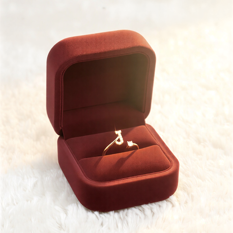 Imperial Initial 'J' Crystal Suite – Radiant Gold-Tone Adjustable Statement Ring