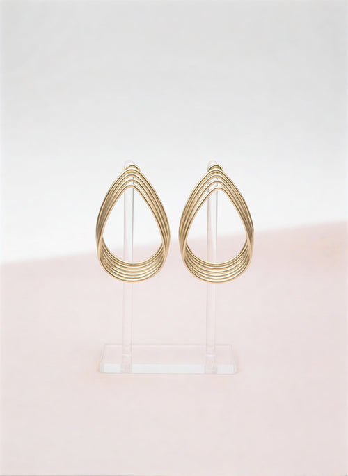 Radiant Multi-Layered Teardrop Studs – Modern Architectural Boutique Earrings