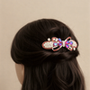 Exquisite Filigree Floral Hair Barrette – Shimmering Metallic Petal Clip .
