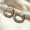 Celestial Dual-Halo Crystal Hoops – Masterfully Crafted Boutique Statement Earrings