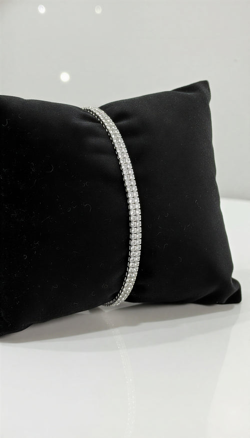 Dazzling Gold-Tone Floral Bracelet – Multi-Strand Crystal Studded Cuff