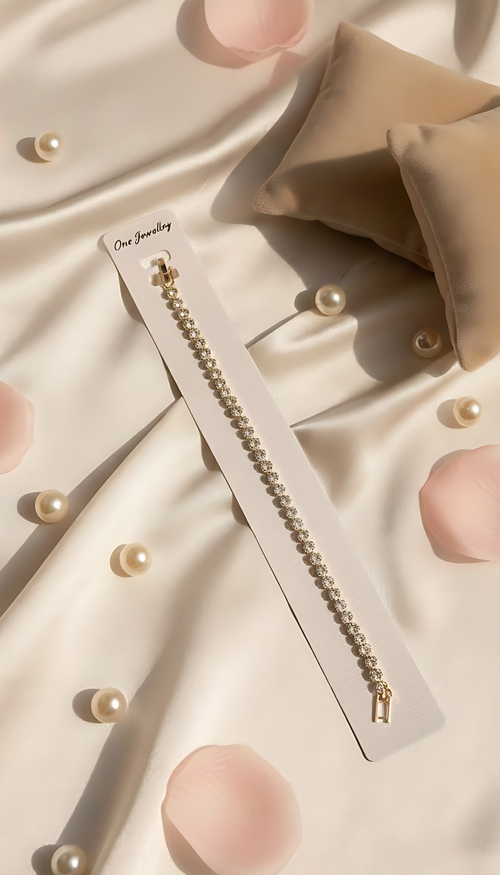 Timeless Sparkling Tennis Bracelet - Elegant Crystal Link Bracelet for Women