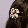 Artisanal Crystal Bloom Hair Pins – Radiant Pair of High-Fashion Statement Jewelry