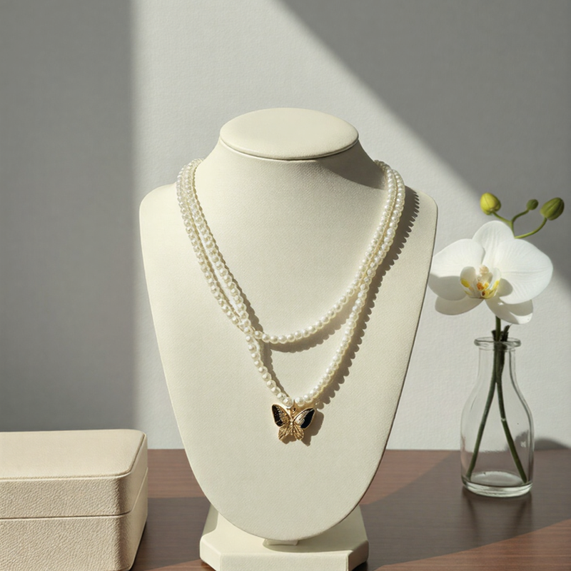 Classic Multi-Layered Golden Bead Mala – Traditional Long Strand Statement Necklace .