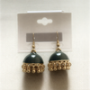 Metallic Engraved Jhumka Earrings – Traditional Patterned Drop Earrings .