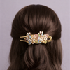 Exquisite Filigree Floral Hair Barrette – Shimmering Metallic Petal Clip