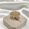 Luxury Floral Filigree Statement Ring | Adjustable Crystal Flower Ring