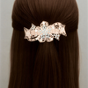 Vintage Filigree Rectangular Hair Barrette | Premium Crystal Clip.
