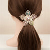 Luxury Floral Pony Holder | Crystal Filigree Elastic Hair Tie.