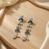Enchanted Leaf Crystal Drop Earrings – Elegant Marquise Floral Dangles Product