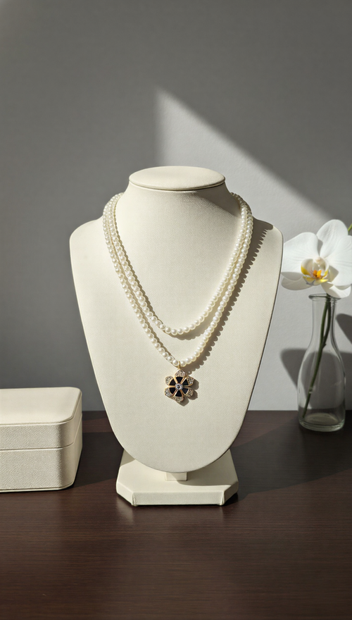 Classic Multi-Layered Golden Bead Mala – Traditional Long Strand Statement Necklace