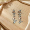 Enchanted Leaf Crystal Drop Earrings – Elegant Marquise Floral Dangles Product
