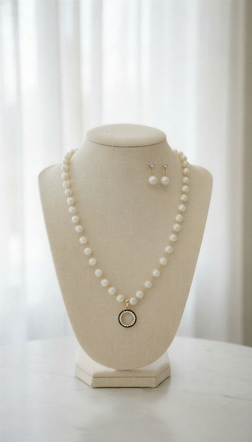 Signature Royal Gold-Tone Mala – Elegant Multi-Layered Bead Statement Necklace).