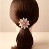 Vintage Filigree Flower Hair Pony – Elegant Floral Elastic Hair Band .