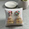 Artisan Matte Bloom Jhumka Earrings – Handcrafted Floral Bell & Bead Collection