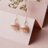 Sculpted Metallic Jhumka Earrings – Bold Textured Fashion Drops