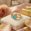 Round Cut Emerald Green Halo Split Shank Ring - Plated Vintage Jewelry