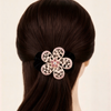 Premium Floral Pony Holder | Elastic Filigree Hair Tie with Crystals .