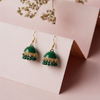 Sculpted Metallic Jhumka Earrings – Bold Textured Fashion Drops.