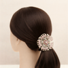 Luxury Floral Pony Holder | Crystal Filigree Elastic Hair Tie..