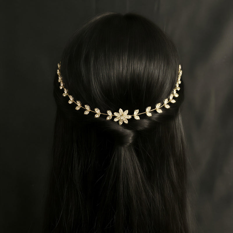 Shimmering Crystal "Ethereal" Floral Hair Vine – Bridal Headpiece.