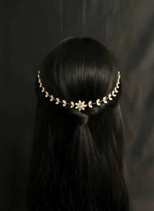 Shimmering Crystal "Ethereal" Floral Hair Vine – Bridal Headpiece.