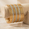 Stardust Chrome-Toned Bangle Set - Traditional Shimmering Chooriyan | One Jewellery Store