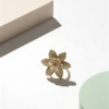 Radiant Crystal Floral Statement Ring – Exquisite Handcrafted Petal Jewelry