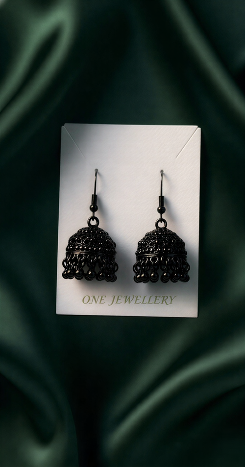 Artisan Matte Bloom Jhumkas – Handcrafted Floral Bell & Bead Collection.
