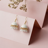 Sculpted Metallic Jhumka Earrings – Bold Textured Fashion Drops..