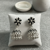 Artisan Matte Bloom Jhumka Earrings – Handcrafted Floral Bell & Bead Collection )