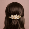 Exquisite Filigree Floral Hair Barrette – Shimmering Metallic Petal Clip