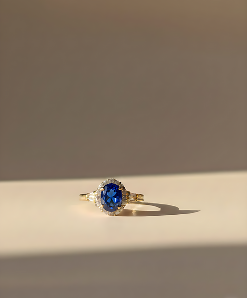 Radiant Oval Gemstone Halo Ring - Luxury Statement Band | One Jewellery Store