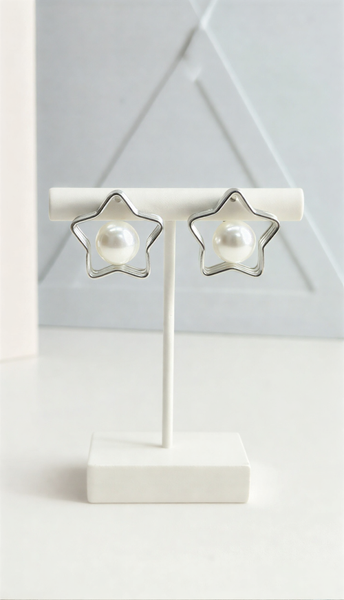 Classic Royal Pearl Studs – Elegant White Shell Pearls