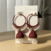 Obsidian Radiance Filigree Hoops – Minimalist Gold-Lined Ethnic Jewelry