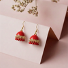 Sculpted Metallic Jhumka Earrings – Bold Textured Fashion Drops..