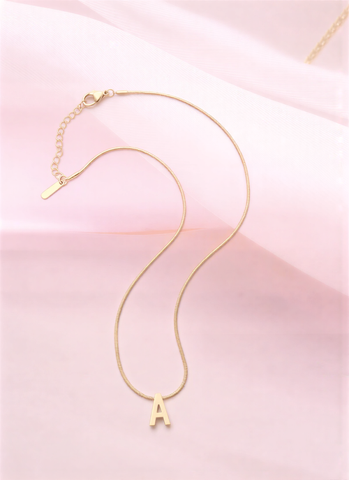 Initial "A" Signature Necklace – Elegant Metallic Alphabet Pendant