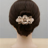 Premium Floral Pony Holder | Elastic Filigree Hair Tie with Crystals.