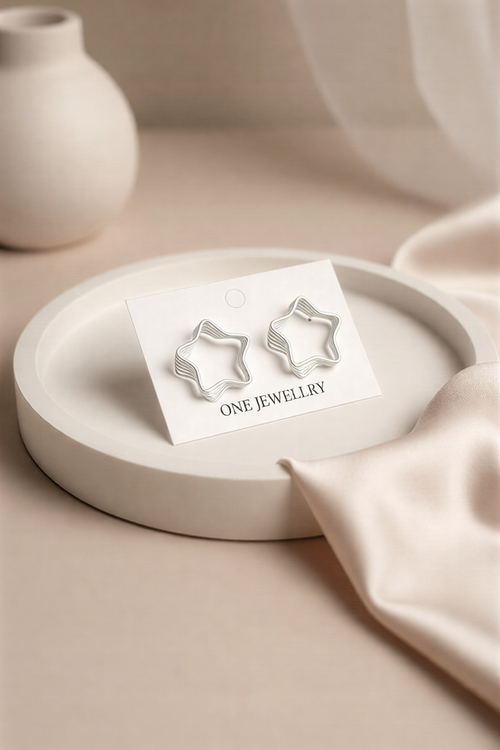 Celestial Multi-Layered Star Studs – Minimalist Architectural Statement Earrings