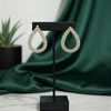Noir Radiance Crystal Teardrop Hoops – Exquisite Midnight Statement Earrings