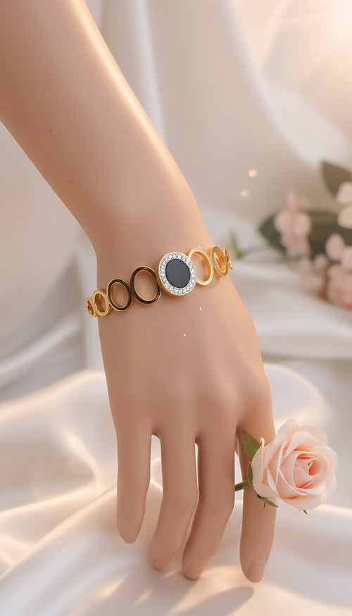 Grand Halo Oval Statement Bangle