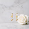 Nature-Inspired Crystal Drop Earrings - Luminous Golden Finish Huggie Hoops [Lumina Luxe]