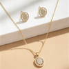 Majestic Crystal Halo Oval Jewelry Set – Elegant Pendant & Stud Duo