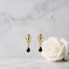 Nature-Inspired Crystal Drop Earrings - Luminous Golden Finish Huggie Hoops [Lumina Luxe]
