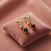Starlight Crystal Drop Earrings - Gold Plated Huggie Hoops
