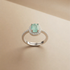 Elegant Oval Champagne Halo Ring – Minimalist Luxury in Sterling Silver and  golden